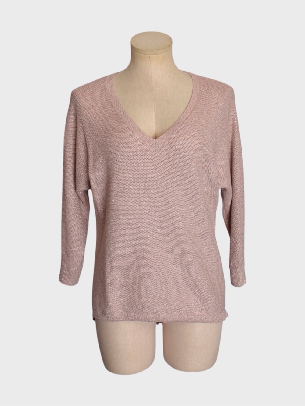 Express Shimmer Knit Dolman Back Zip Sweater